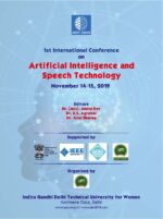 1st International Conference on  ARTIFICIAL INTELLIGENCE AND SPEECH TECHNOLOGY  AIST-2019 (Edition1)