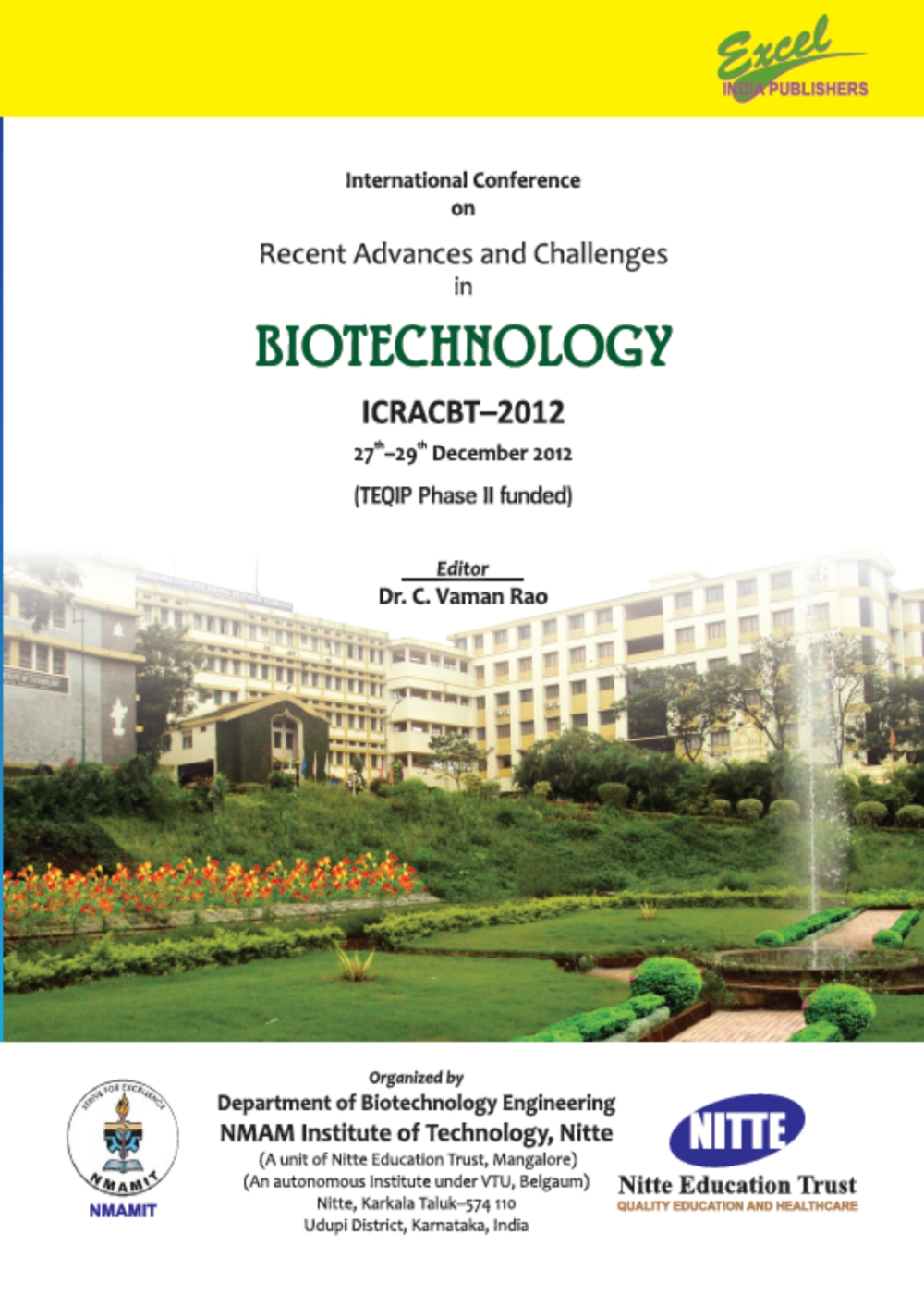 b22 (1) International Conference on Recent Advances and Challenges in Biotechnology ICRACBT-2012 - Image 1